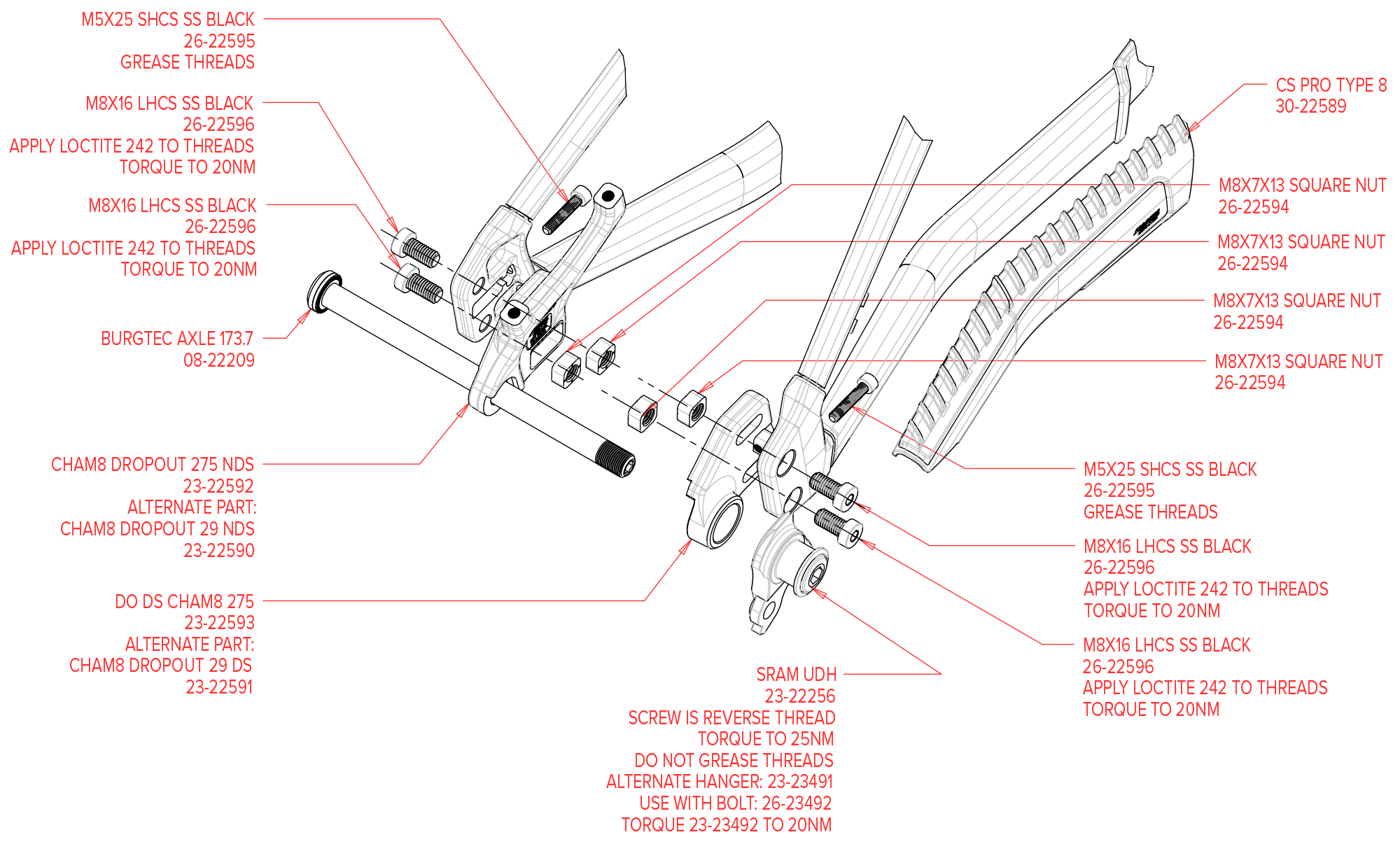 Chameleon 8A exploded diagram