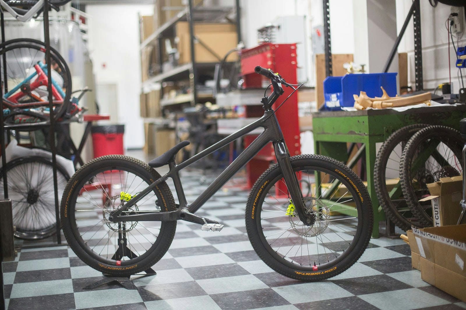 Danny Macaskill prototype Santa Cruz trials bike with 24" Reserve carbon wheels