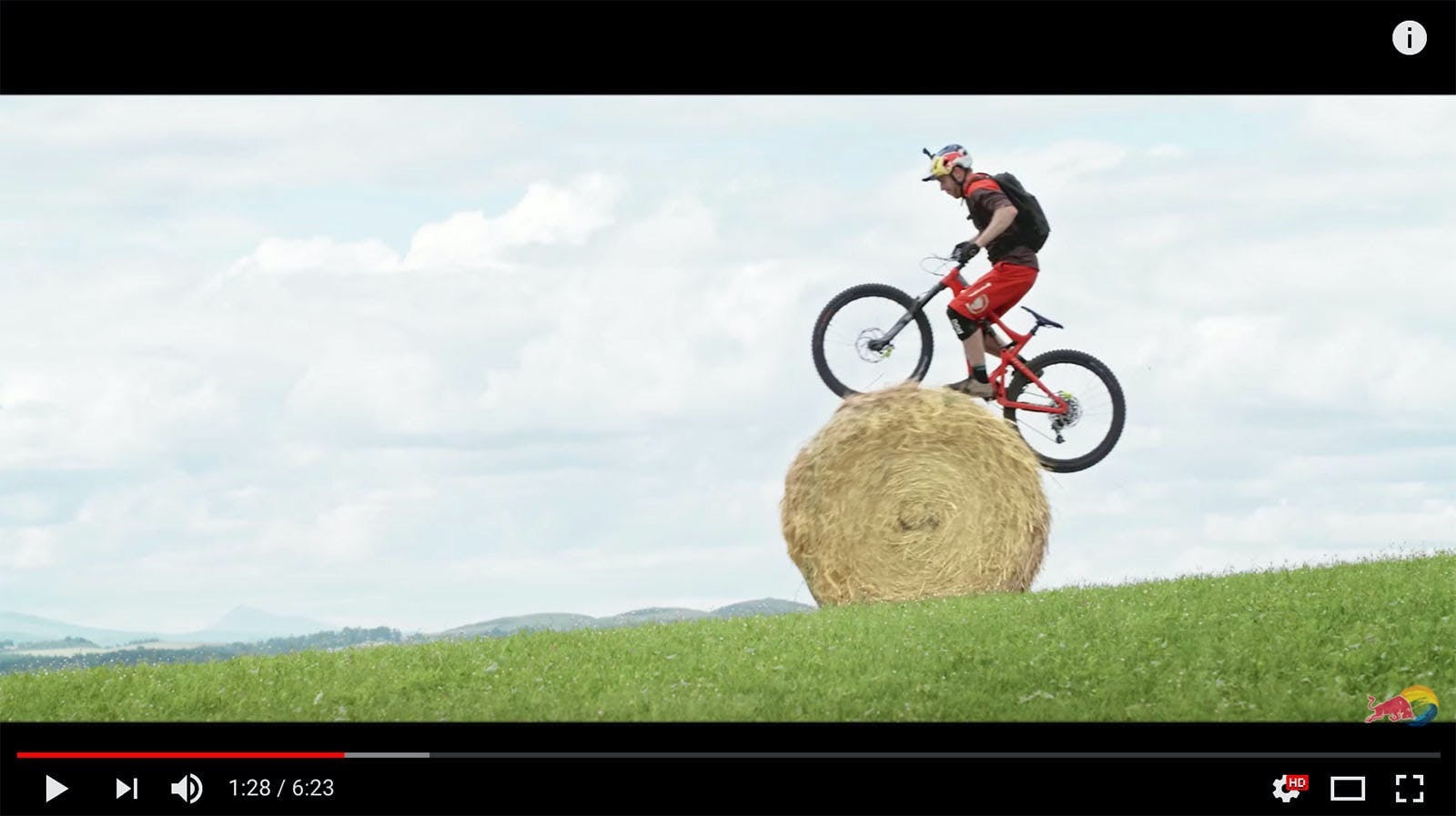 Danny Macaskill riding on hay in Wee Day Out