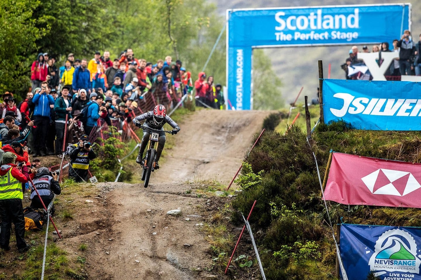 Fort William World Cup - Riding on a doubletrack section of trail