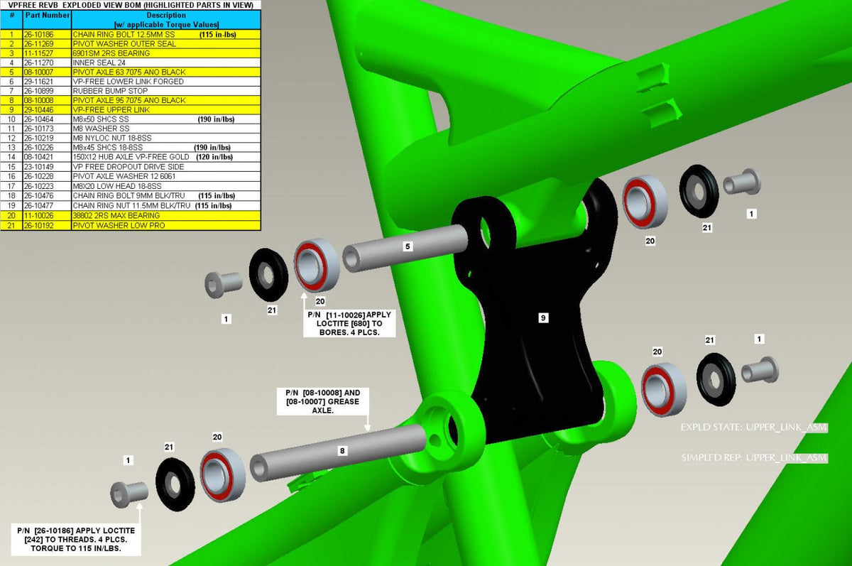 Bycycle Exploded View VP Free 1 – Santa Cruz Bicycles