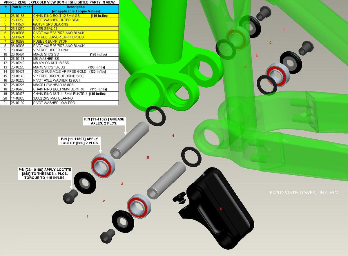 Bycycle Exploded View VP Free 1 – Santa Cruz Bicycles